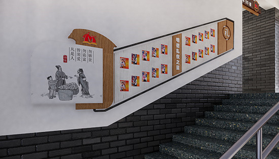 山东校园楼梯文化墙设计